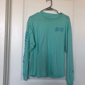 Men's Quiksilver aqua long sleeve shirt